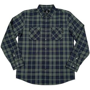 Flylow Handlebar Tech Flannel Shirt Mens L Snap Front Plaid Long Sleeve Outdoor